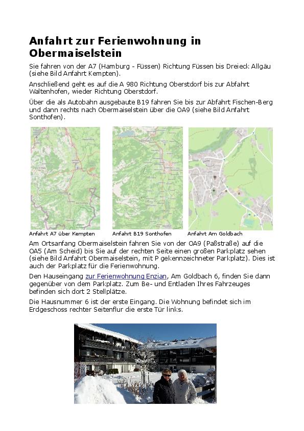 Anfahrt Obermaiselstein-Goldbach